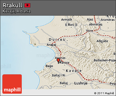 Shaded Relief Panoramic Map of Rrakull
