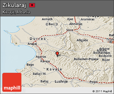 Shaded Relief Panoramic Map of Zikularaj