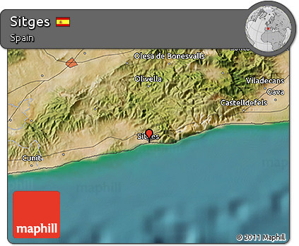 Satellite 3D Map of Sitges