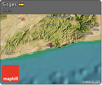Satellite 3D Map of Sitges