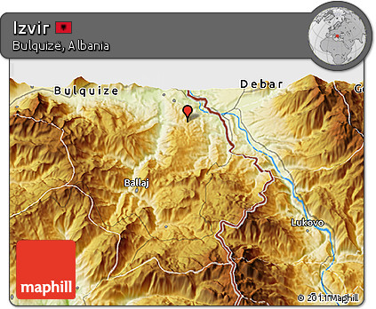 Physical 3D Map of Izvir