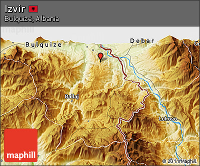 Physical 3D Map of Izvir