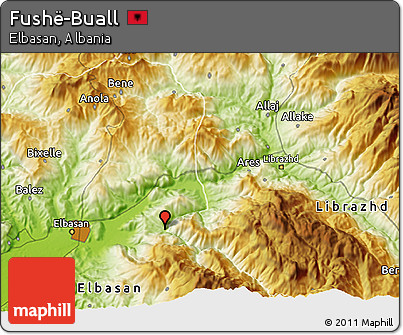 Physical 3D Map of Fushë-Buall
