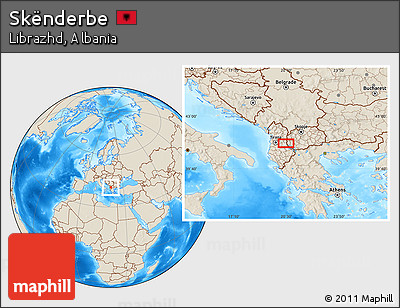 Shaded Relief Location Map of Skënderbe
