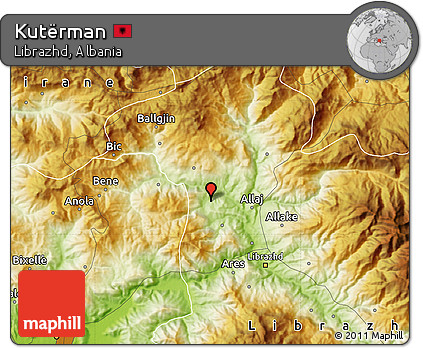Physical Map of Kutërman