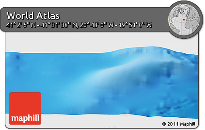Shaded Relief Panoramic Map of the Area around 41° 16' 52" N, 20° 19' 30" W