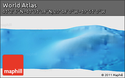 Shaded Relief Panoramic Map of the Area around 41° 16' 52" N, 20° 19' 30" W