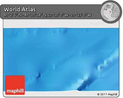 Shaded Relief 3D Map of the Area around 41° 16' 52" N, 22° 1' 29" W