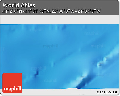 Shaded Relief 3D Map of the Area around 41° 16' 52" N, 22° 1' 29" W