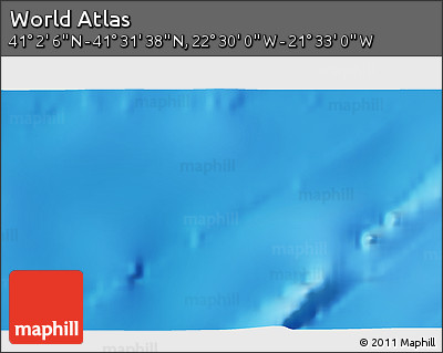 Shaded Relief 3D Map of the Area around 41° 16' 52" N, 22° 1' 29" W