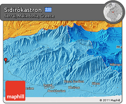 Political Panoramic Map of Sidirókastron