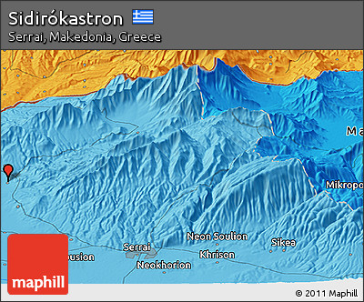 Political Panoramic Map of Sidirókastron