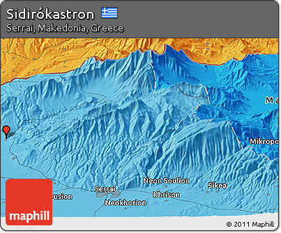 Political Panoramic Map of Sidirókastron