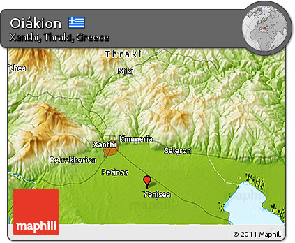 Physical 3D Map of Oiákion