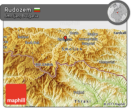 Physical 3D Map of Rudozem