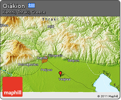 Physical 3D Map of Oiákion