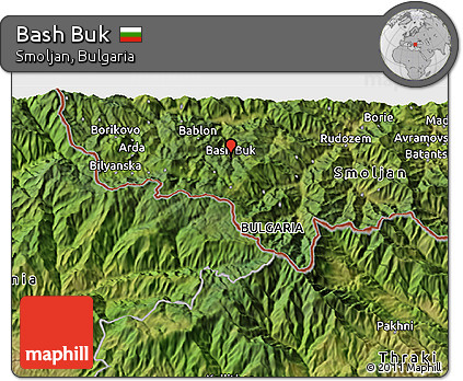 Satellite 3D Map of Bash Buk