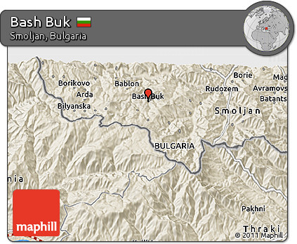 Shaded Relief 3D Map of Bash Buk