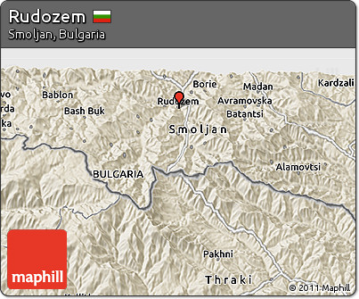Shaded Relief 3D Map of Rudozem