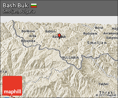 Shaded Relief 3D Map of Bash Buk