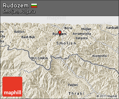 Shaded Relief 3D Map of Rudozem
