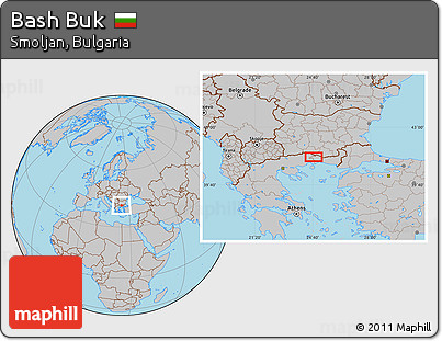 Gray Location Map of Bash Buk