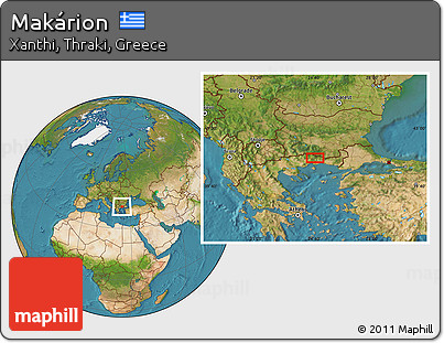 Satellite Location Map of Makárion