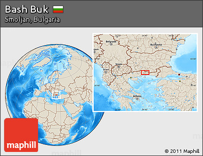 Shaded Relief Location Map of Bash Buk