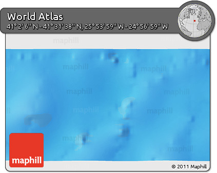 Physical 3D Map of the Area around 41° 16' 52" N, 25° 25' 29" W