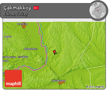 Physical 3D Map of Çakmakköy