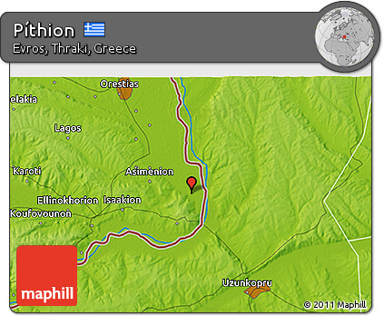 Physical 3D Map of Píthion