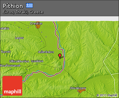 Physical 3D Map of Píthion