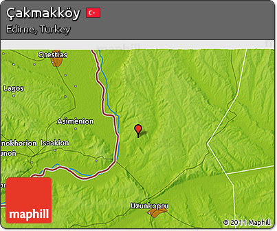 Physical 3D Map of Çakmakköy