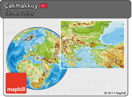 Physical Location Map of Çakmakköy