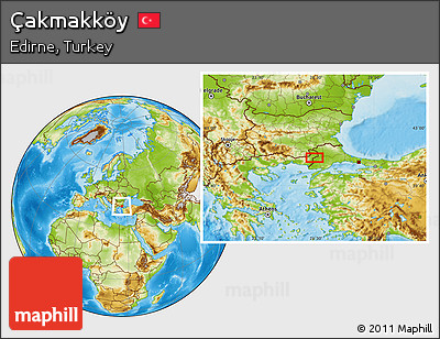 Physical Location Map of Çakmakköy