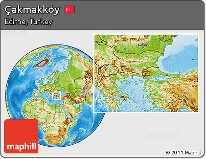 Physical Location Map of Çakmakköy