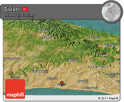 Satellite Panoramic Map of Silivri