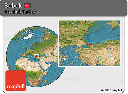 Satellite Location Map of Bebek