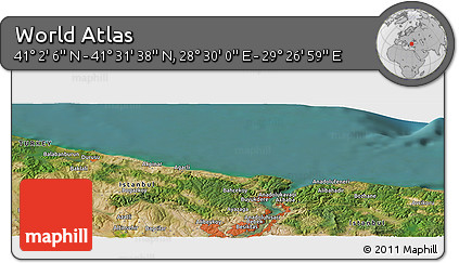 Satellite Panoramic Map of the Area around 41° 16' 52" N, 28° 58' 30" E