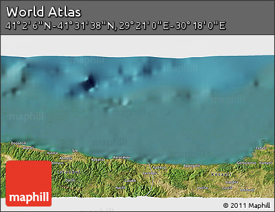 Satellite 3D Map of the Area around 41° 16' 52" N, 29° 49' 30" E