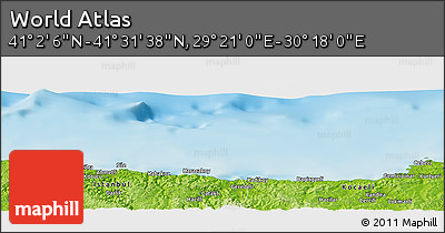 Physical Panoramic Map of the Area around 41° 16' 52" N, 29° 49' 30" E