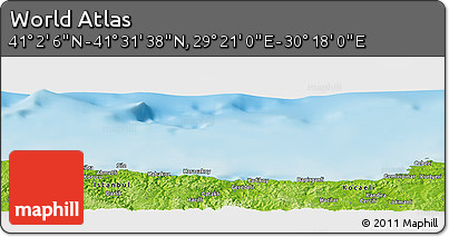 Physical Panoramic Map of the Area around 41° 16' 52" N, 29° 49' 30" E
