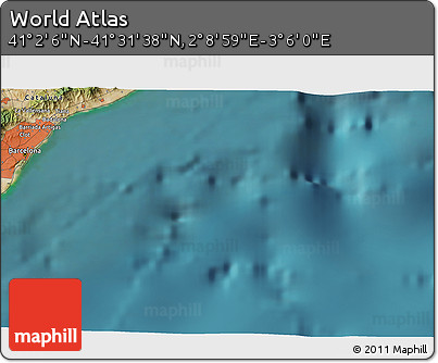 Satellite 3D Map of the Area around 41° 16' 52" N, 2° 37' 30" E