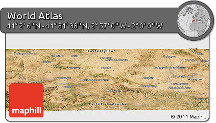 Satellite Panoramic Map of the Area around 41° 16' 52" N, 2° 28' 30" W