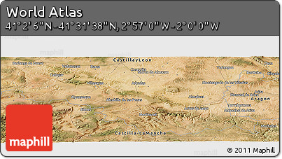 Satellite Panoramic Map of the Area around 41° 16' 52" N, 2° 28' 30" W