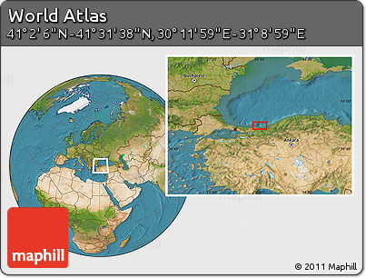 Satellite Location Map of the Area around 41° 16' 52" N, 30° 40' 29" E