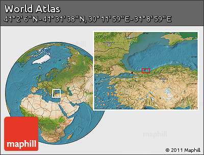 Satellite Location Map of the Area around 41° 16' 52" N, 30° 40' 29" E