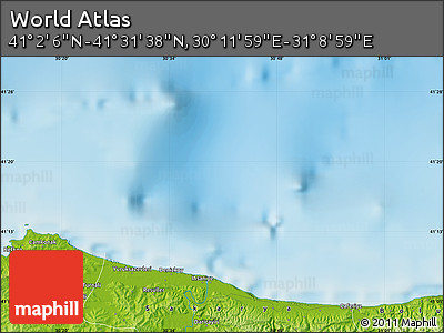 Physical Map of the Area around 41° 16' 52" N, 30° 40' 29" E