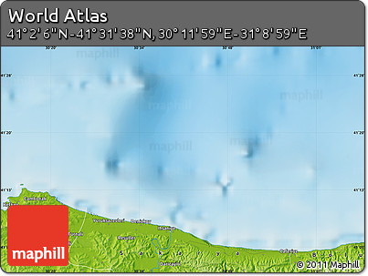 Physical Map of the Area around 41° 16' 52" N, 30° 40' 29" E