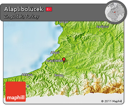Physical 3D Map of Alaplıbölücek